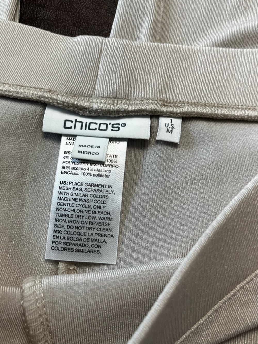 Chico's travelers Light Champagne Shell Top and bottom - Picture 10 of 16